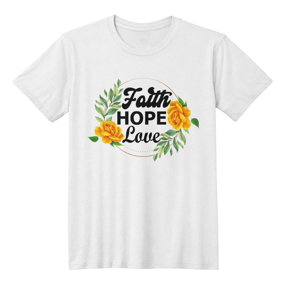 Faith Hope Love - Bella + Canvas 3001 Unisex T-shirt Front Print - Gift for Her - Gift for Him