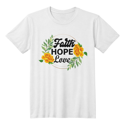 Faith Hope Love - Bella + Canvas 3001 Unisex T-shirt Front Print - Gift for Her - Gift for Him