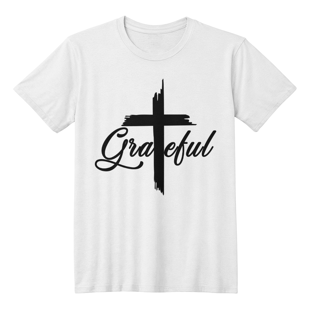 Grateful - Bella + Canvas 3001 Unisex T-shirt Front Print - Gift for Her - Gift for Him