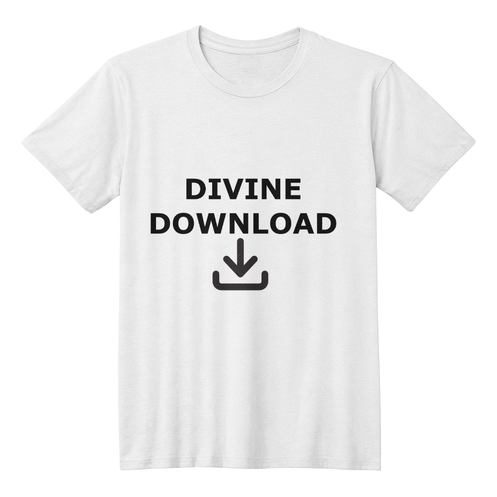 Divine Download (Black) - Bella + Canvas 3001 Unisex T-shirt Front Print - Gift for Her - Gift for Him