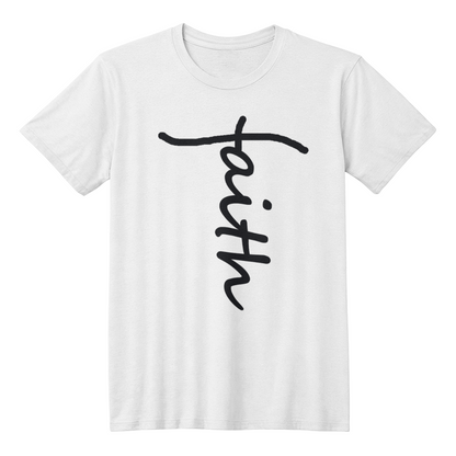 Faith (Black) - Bella + Canvas 3001 Unisex T-Shirt Front Print - Gift for Her - Gift for Him