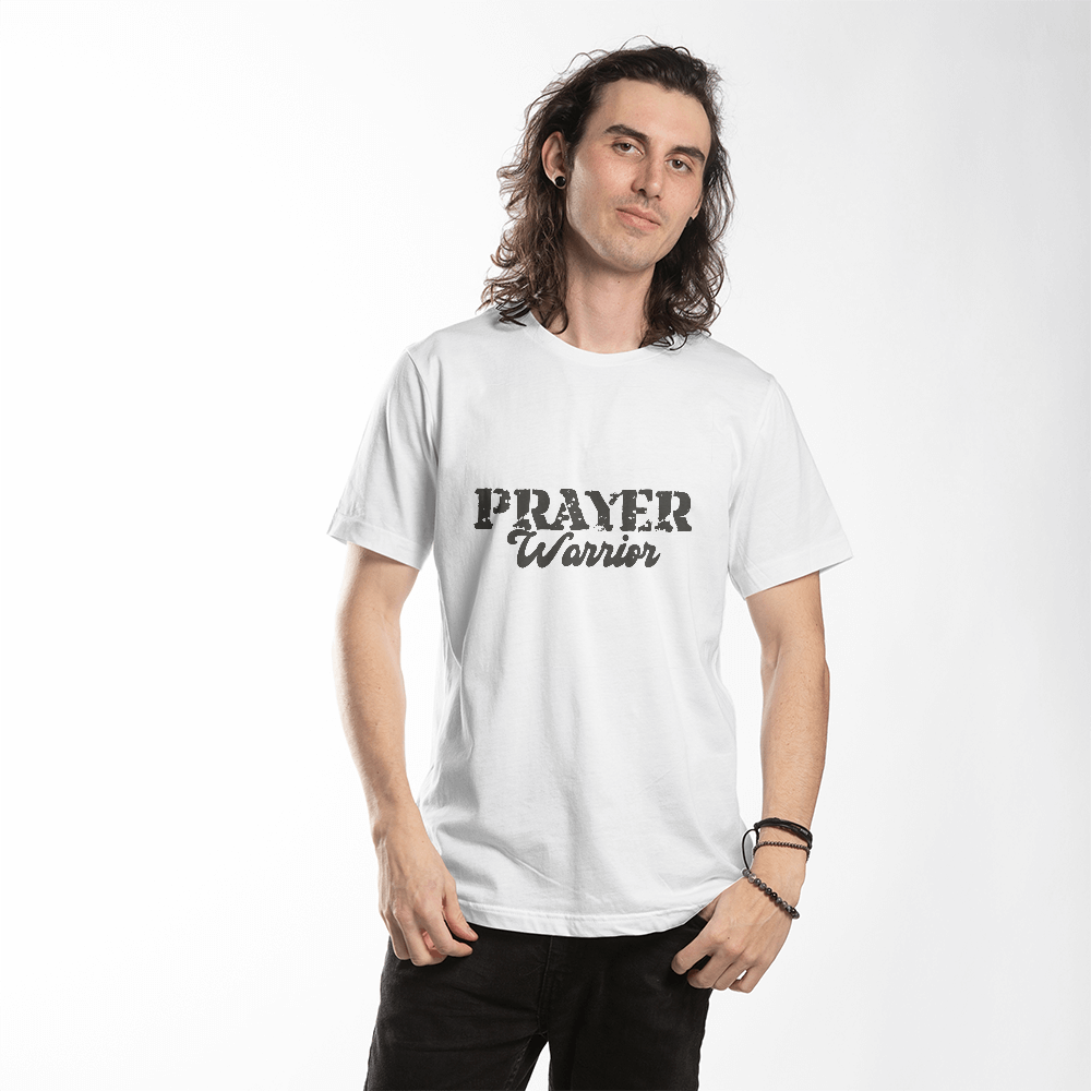 Prayer Warrior (Black) - Bella + Canvas 3001 Unisex T-shirt Front Print - Gift for Her - Gift for Him
