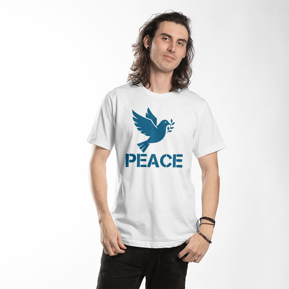 PEACE - Bella + Canvas 3001 Unisex T-shirt Front Print - Gift for Her - Gift for Him