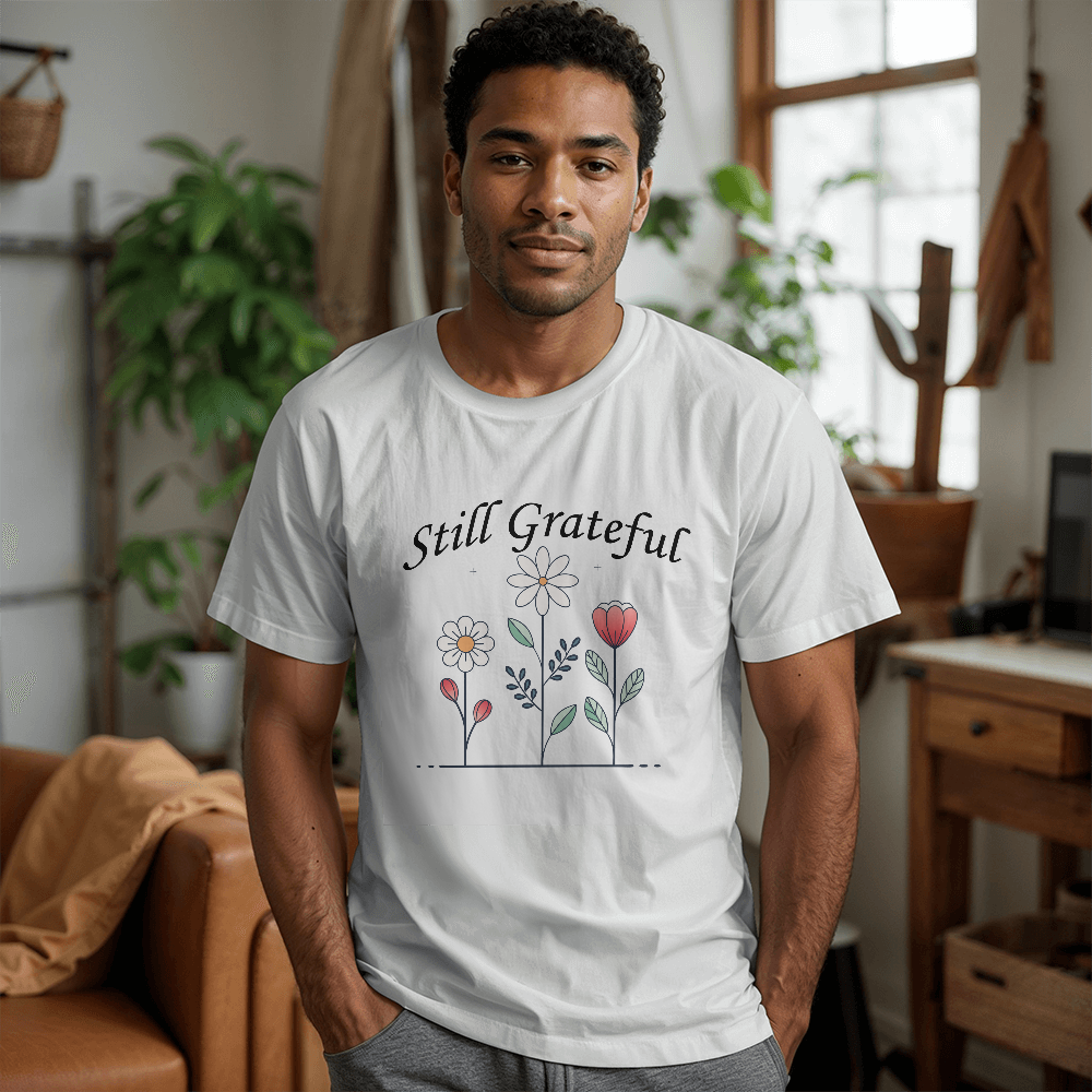 Still Grateful - Bella + Canvas 3001 Unisex T-shirt Front Print - Gift for Her - Gift for Him