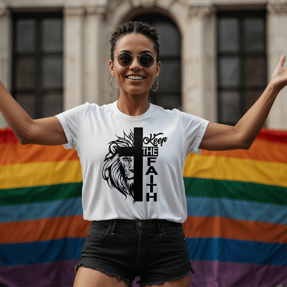 Keep The Faith 02 - Bella + Canvas 3001 Unisex T-shirt Front Print - Gift for Her - Gift for Him