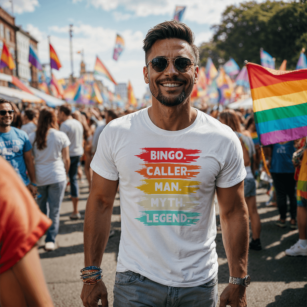 Bingo. Caller. Man. Myth. Legend. T-Shirt – Gift for Him