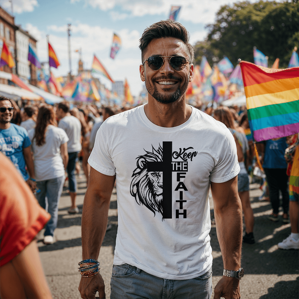 Keep The Faith 02 - Bella + Canvas 3001 Unisex T-shirt Front Print - Gift for Her - Gift for Him