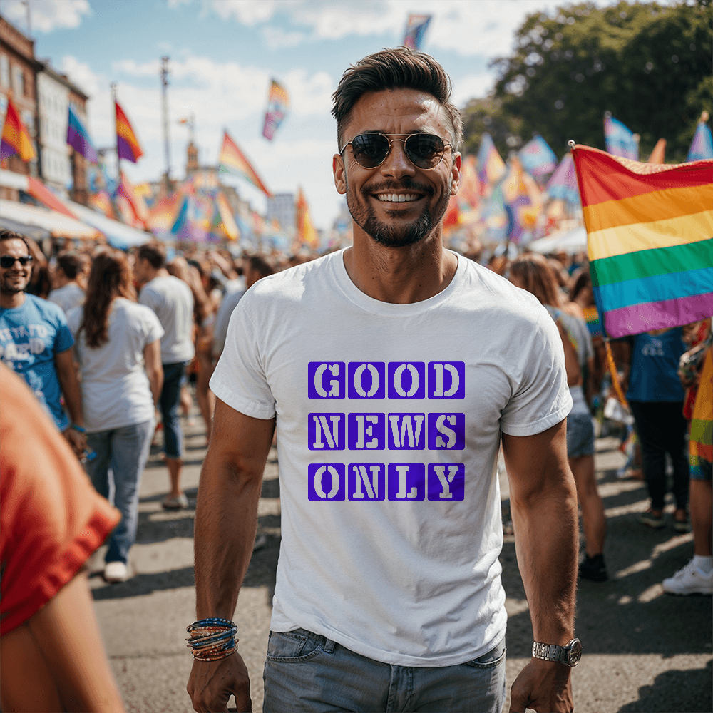 Good News Only - Bella + Canvas 3001 Unisex T-shirt Front Print - Gift for Her - Gift for Him