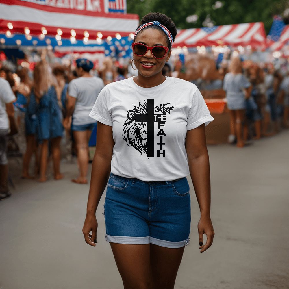 Keep The Faith 02 - Bella + Canvas 3001 Unisex T-shirt Front Print - Gift for Her - Gift for Him