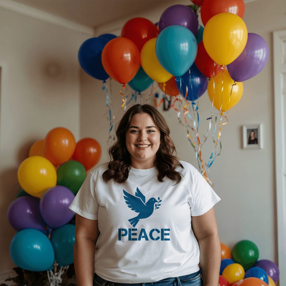 PEACE - Bella + Canvas 3001 Unisex T-shirt Front Print - Gift for Her - Gift for Him