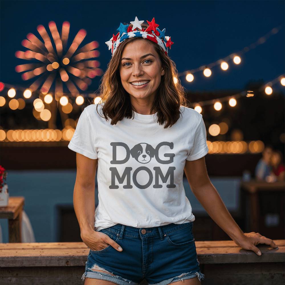 Dog Mom - Bella + Canvas 3001 Unisex T-Shirt Front Print - Gift for Mom