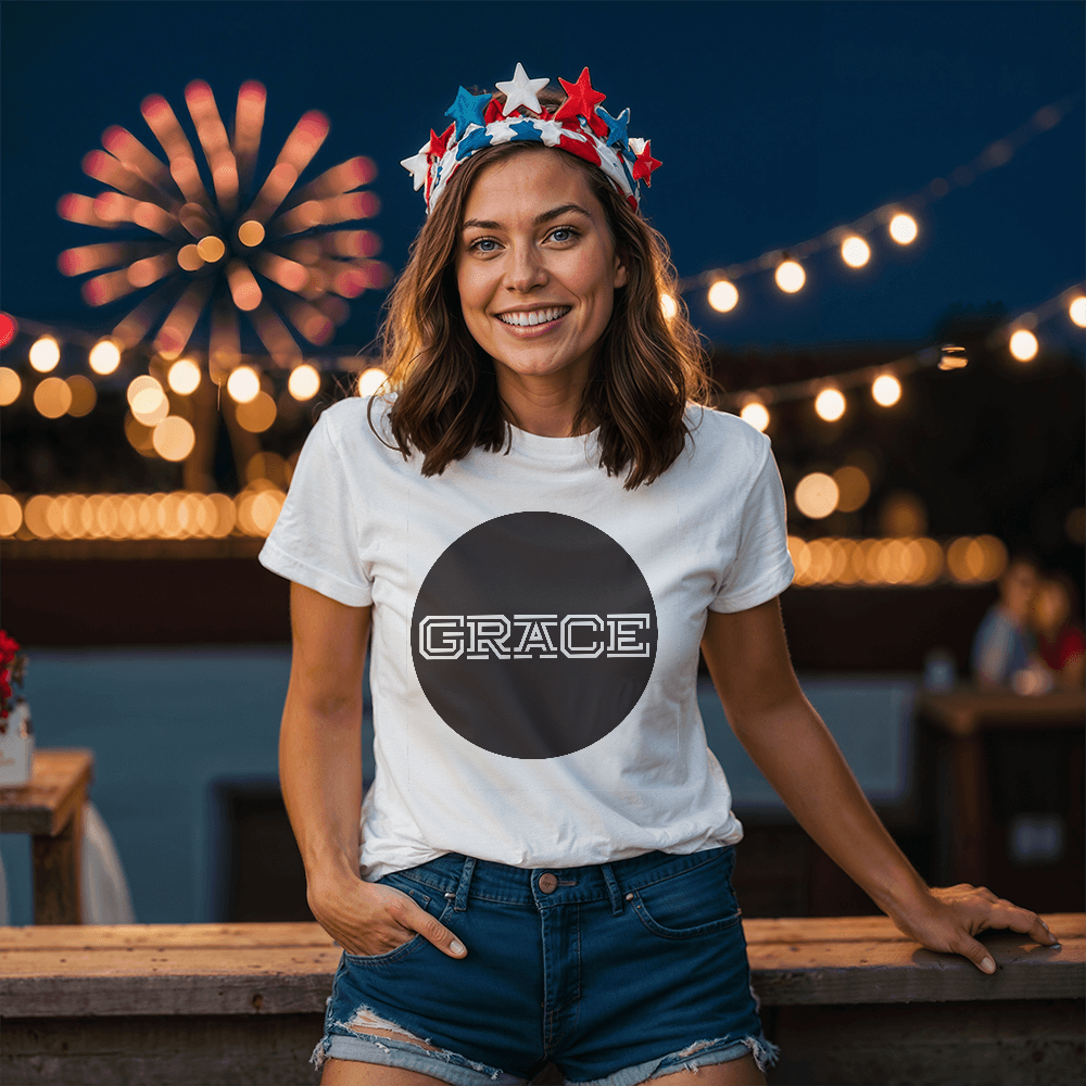 GRACE - Bella + Canvas 3001 Unisex T-shirt Front Print - Gift for Her - Gift for Him