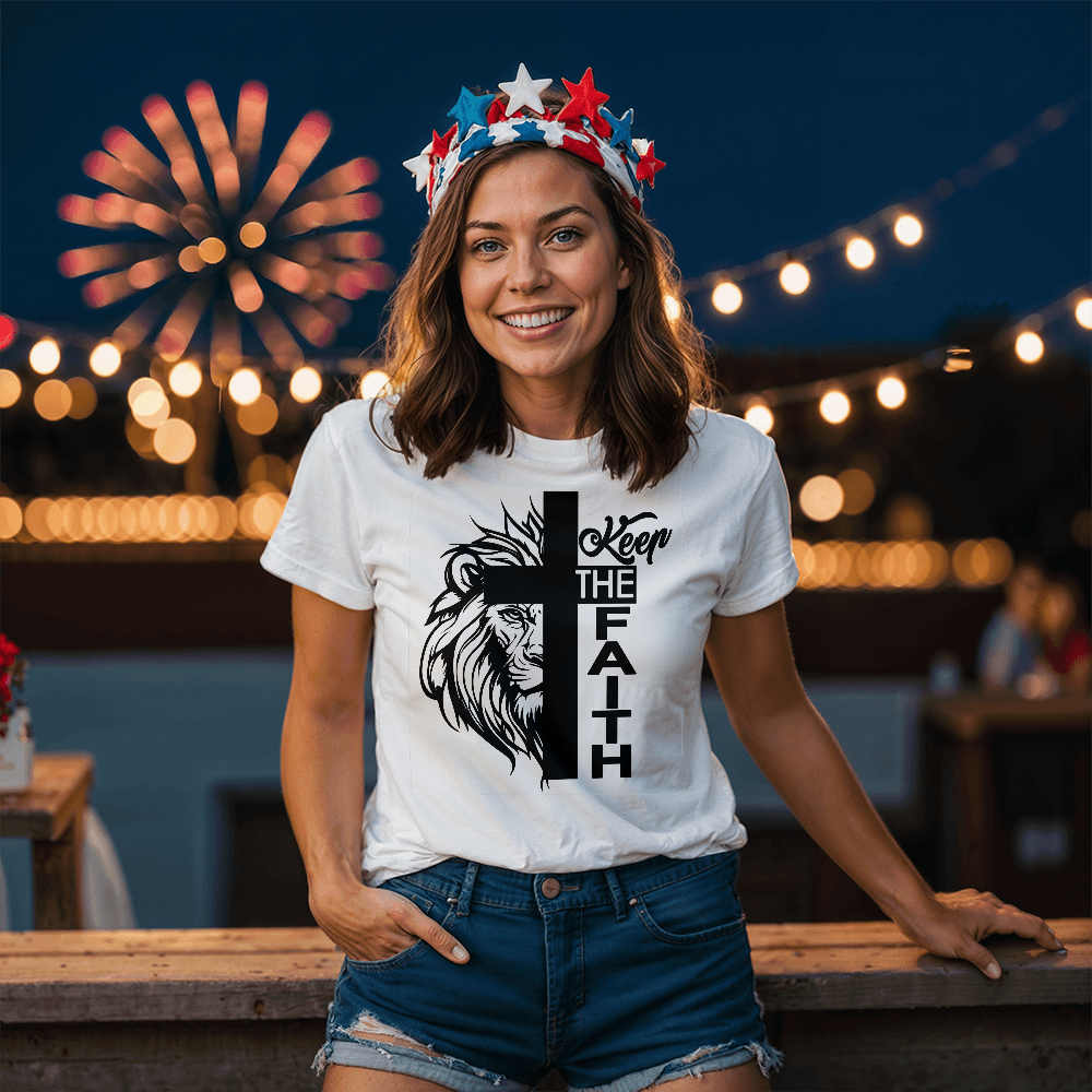 Keep The Faith 02 - Bella + Canvas 3001 Unisex T-shirt Front Print - Gift for Her - Gift for Him