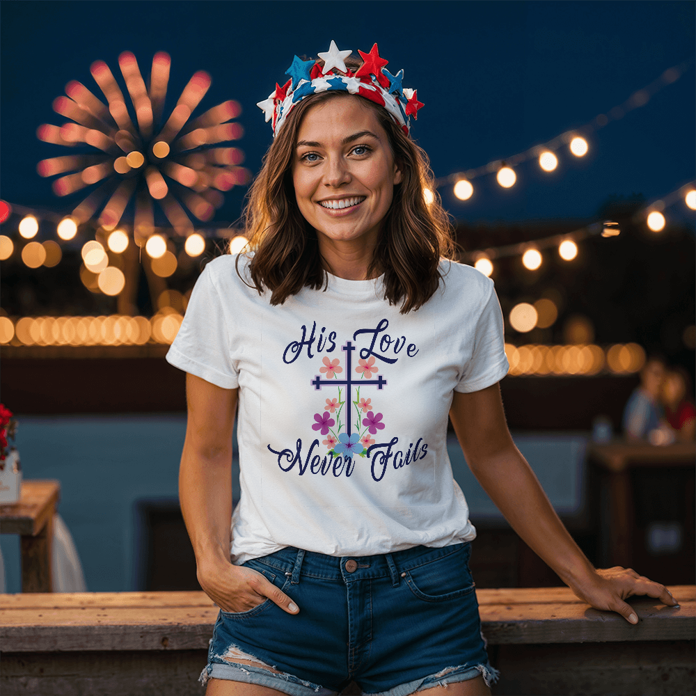 His Love Never Fails T-Shirt – Gift for Her