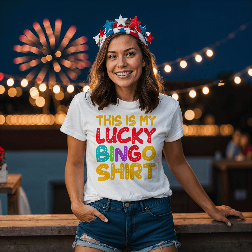 This Is My Lucky Bingo Shirt - Bella + Canvas 3001 Unisex T-Shirt Front Print - Gift for Her - Gift for Him