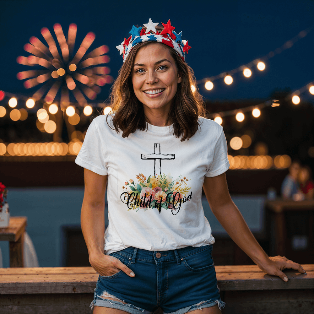 Child Of God - Bella + Canvas 3001 Unisex T-shirt Front Print - Gift for Her