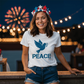 PEACE - Bella + Canvas 3001 Unisex T-shirt Front Print - Gift for Her - Gift for Him