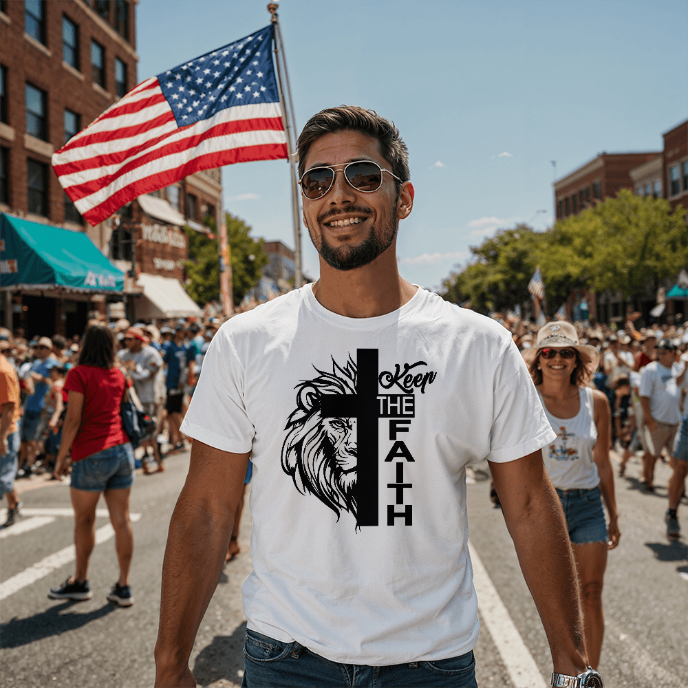 Keep The Faith 02 - Bella + Canvas 3001 Unisex T-shirt Front Print - Gift for Her - Gift for Him