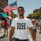 Faith Over Fear (Black) - Bella + Canvas 3001 Unisex T-shirt Front Print - Gift for Her - Gift for Him