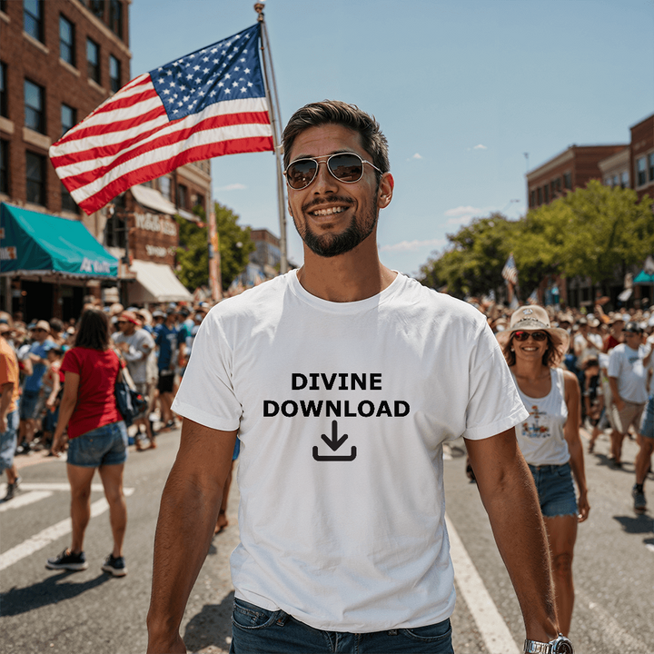 Divine Download (Black) T-Shirt – Gift for Her - Gift for Him