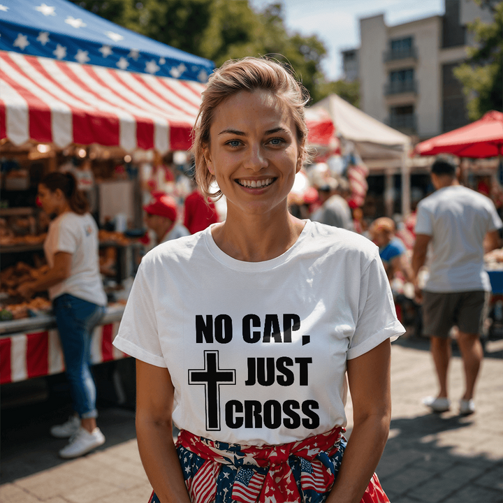 No Cap, Just Cross (Black) T-Shirt – Gift for Her - Gift for Him