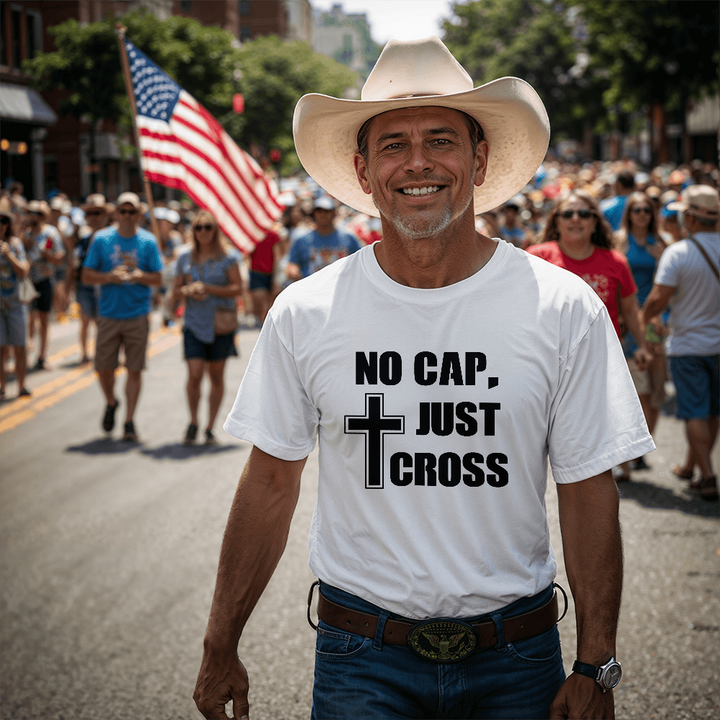 No Cap, Just Cross (Black) T-Shirt – Gift for Her - Gift for Him