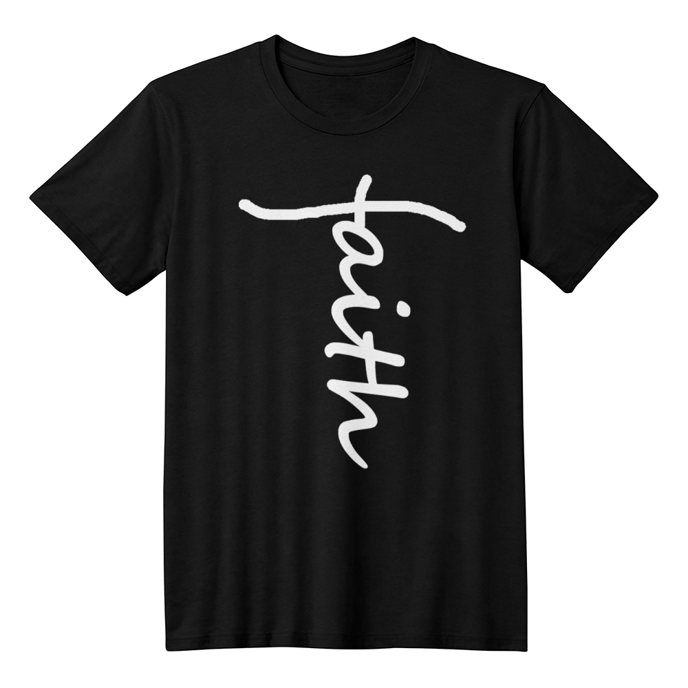 Faith (White) - Bella + Canvas 3001 Unisex T-Shirt Front Print - Gift for Her - Gift for Him