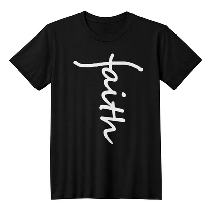 Faith (White) - Bella + Canvas 3001 Unisex T-Shirt Front Print - Gift for Her - Gift for Him