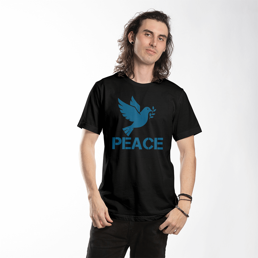 PEACE - Bella + Canvas 3001 Unisex T-shirt Front Print - Gift for Her - Gift for Him