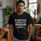 Faith Moves Mountains (White) - Bella + Canvas 3001 Unisex T-shirt Front Print - Gift for Her - Gift for Him