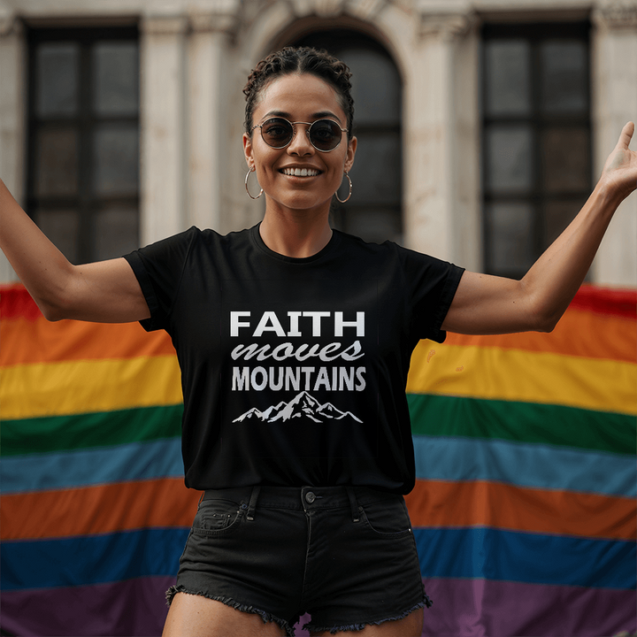 Faith Moves Mountains (White) T-Shirt – Gift for Her - Gift for Him