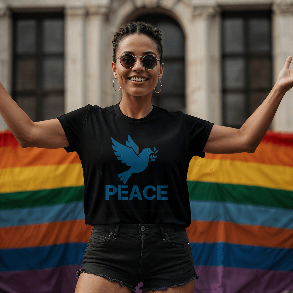 PEACE - Bella + Canvas 3001 Unisex T-shirt Front Print - Gift for Her - Gift for Him