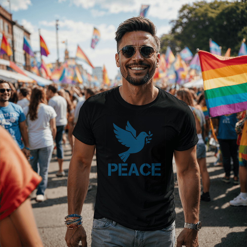 PEACE - Bella + Canvas 3001 Unisex T-shirt Front Print - Gift for Her - Gift for Him