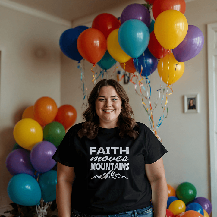 Faith Moves Mountains (White) T-Shirt – Gift for Her - Gift for Him