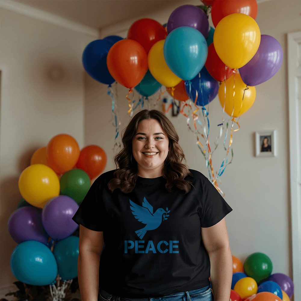 PEACE - Bella + Canvas 3001 Unisex T-shirt Front Print - Gift for Her - Gift for Him