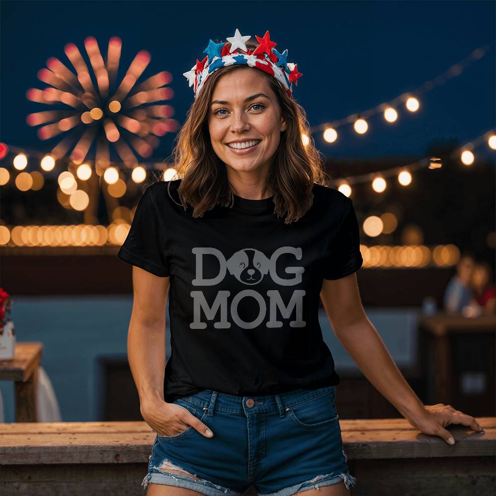 Dog Mom - Bella + Canvas 3001 Unisex T-Shirt Front Print - Gift for Mom