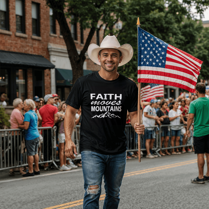 Faith Moves Mountains (White) T-Shirt – Gift for Her - Gift for Him