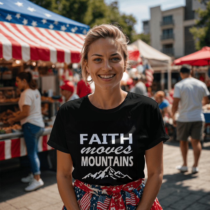 Faith Moves Mountains (White) T-Shirt – Gift for Her - Gift for Him
