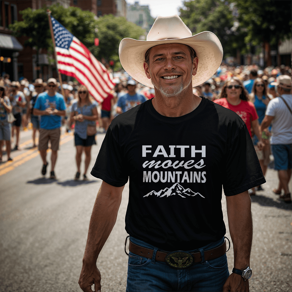 Faith Moves Mountains (White) T-Shirt – Gift for Her - Gift for Him
