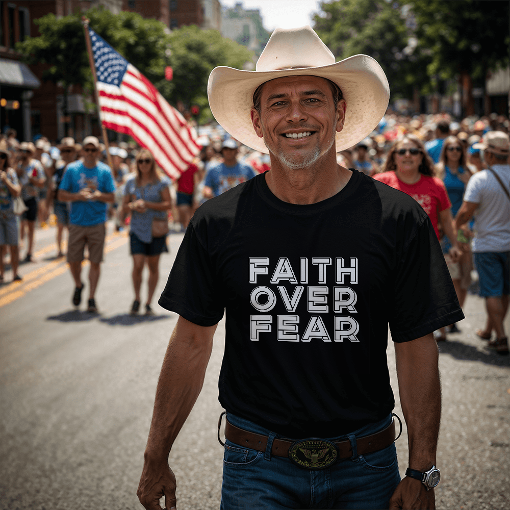 Faith Over Fear (White) - Bella + Canvas 3001 Unisex T-shirt Front Print - Gift for Her - Gift for Him
