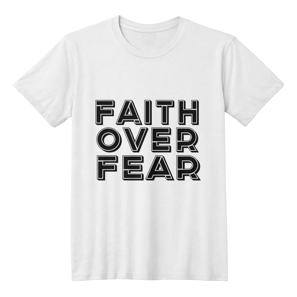 Faith Over Fear (Black) - Bella + Canvas 3001 Unisex T-shirt Front Print - Gift for Her - Gift for Him
