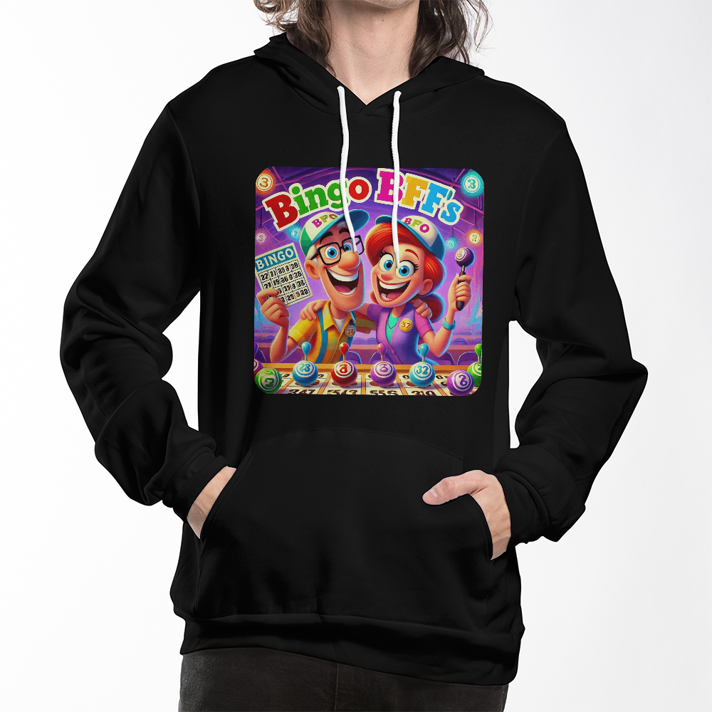 Bingo BFFS 1 - Bella + Canvas 3719 Unisex Pullover Hoodie Front Print - Gift for Her - Gift for Him