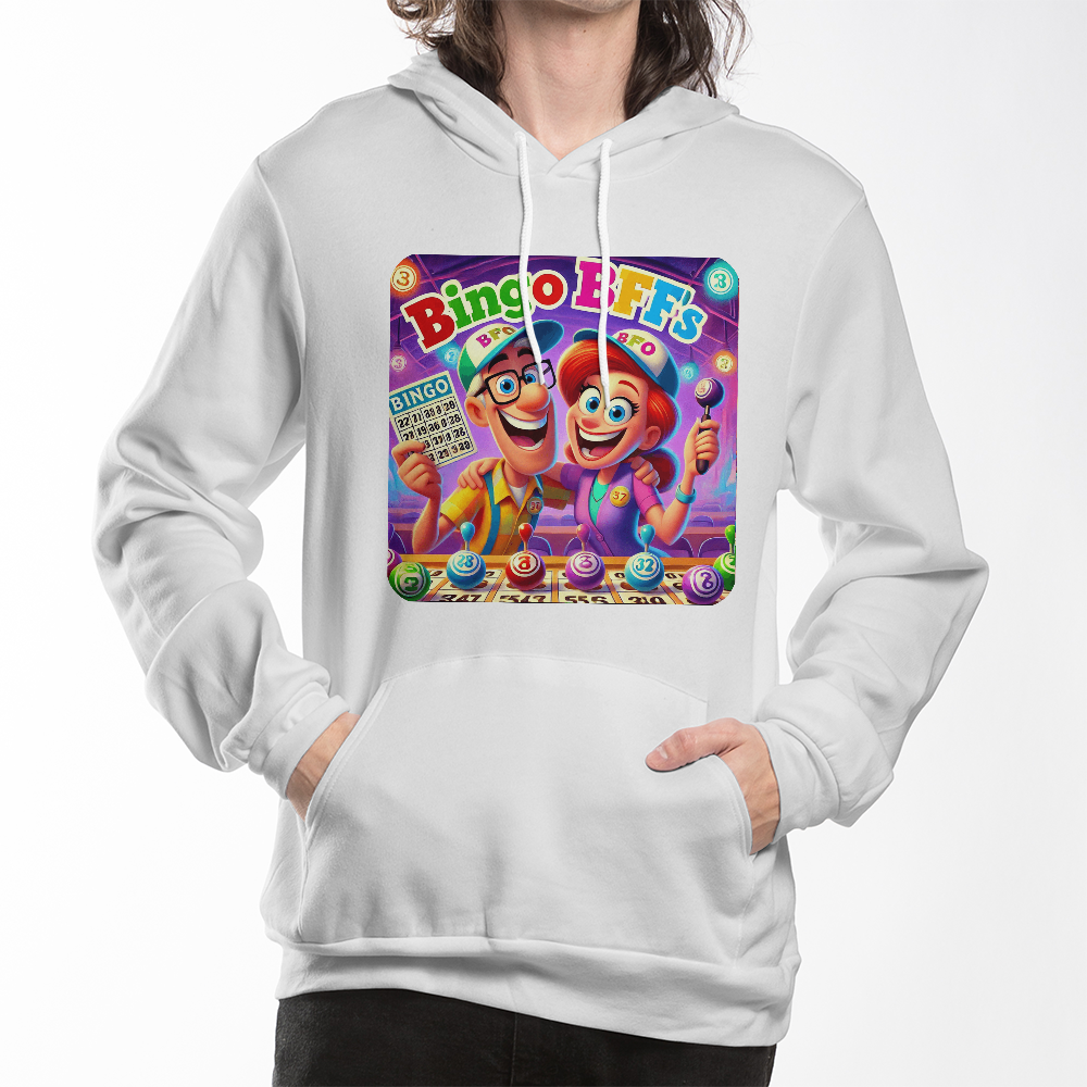 Bingo BFFS 1 - Bella + Canvas 3719 Unisex Pullover Hoodie Front Print - Gift for Her - Gift for Him