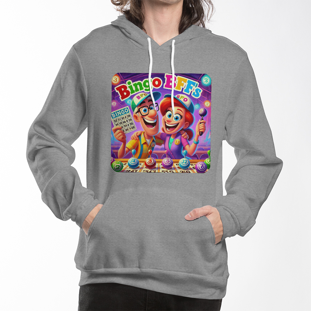 Bingo BFFS 1 - Bella + Canvas 3719 Unisex Pullover Hoodie Front Print - Gift for Her - Gift for Him