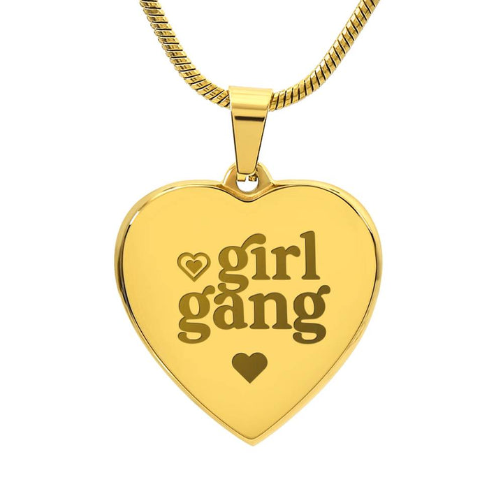 Girl Gang – Engraved Heart Necklace – Gift for Her