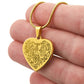 Elephant Head - Engraved Heart Necklace - Gift for Her