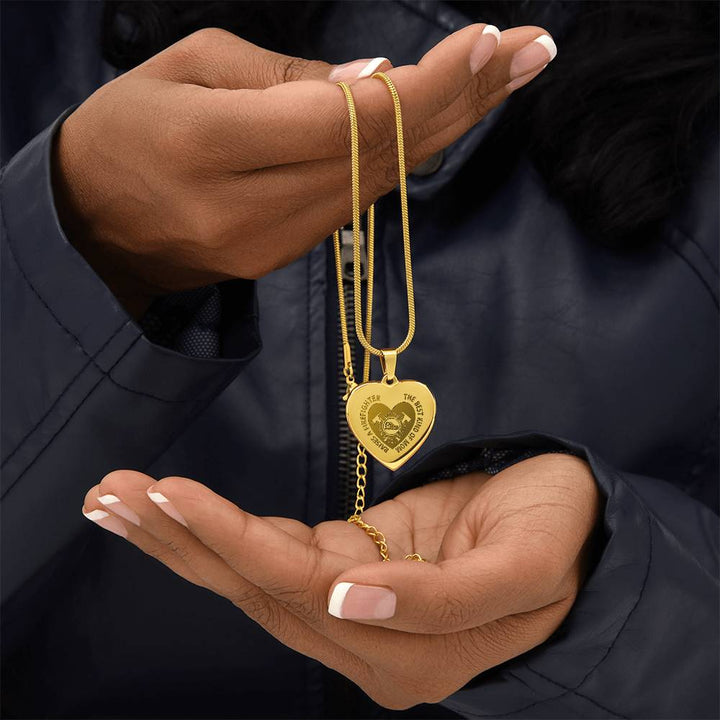 The Best Kind Of Mom Raises a Firefighter Engraved Heart Necklace – Gift for Mom
