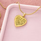 Elephant Head - Engraved Heart Necklace - Gift for Her