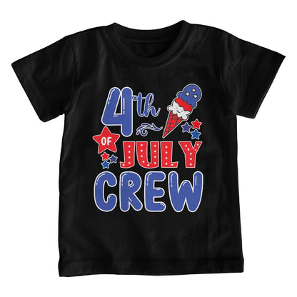 4th Of July Crew - Bella + Canvas 3001Y Unisex Youth T-Shirt Front Print Design - Gift for Son - Gift for Daughter