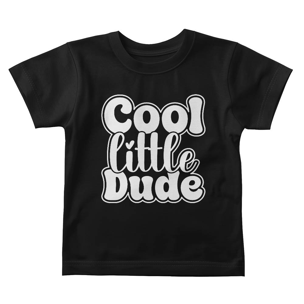 Cool Little Dude (BLACK) - Bella + Canvas 3001B Baby Jersey Tee Front Print Design - Gift for Son - Gift for Daughter